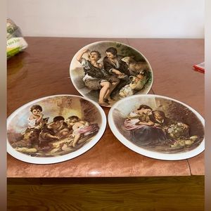 VTG Bartolome Esteban Murillo “Beggar Boys Playing Dice” &  Pie Eater LG Plates